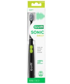 GUM Sonic Daily Battery Powered Electric Toothbrush 4100 Black