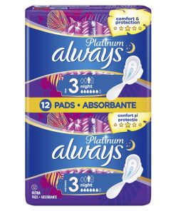 ALWAYS Platinum Ultra Night Size 3 Sanitary Napkins with Wings 12 pcs