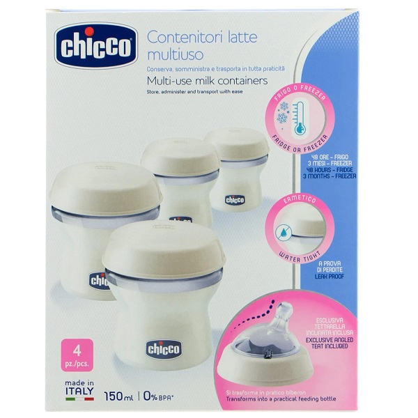 Chicco Multi-use Milk Containers Natural Feeling 4pcs