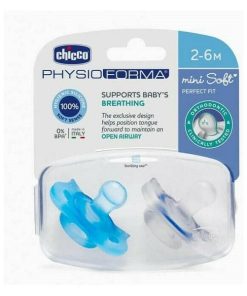 Chicco Silicone Pacifier Physio Mini Soft Ciel 2-6m 2pcs