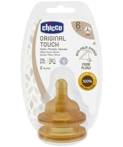 Chicco Teat Rubber 6m+ Food Flow 2pcs