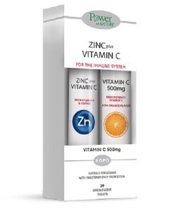 Power Health Zinc & Vitamin C Stevia 20 tablets & Vitamin C 500mg 20 tablets