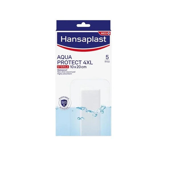 Hansaplast Med Antibacterial Aqua Protect 4XL STERILE 10x20cm, 5pcs