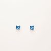 Farma Bijoux Carre Sapphire Blue Earrings 4mm