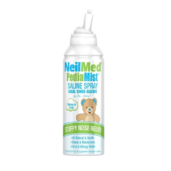 NeilMed Pediamist Saline Nasal Spray with Normal Saline for Babies and Children, 75ml