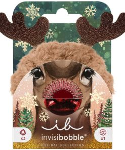 Invisibobble Red Nose Reindeer Hair Ties, 4pcs