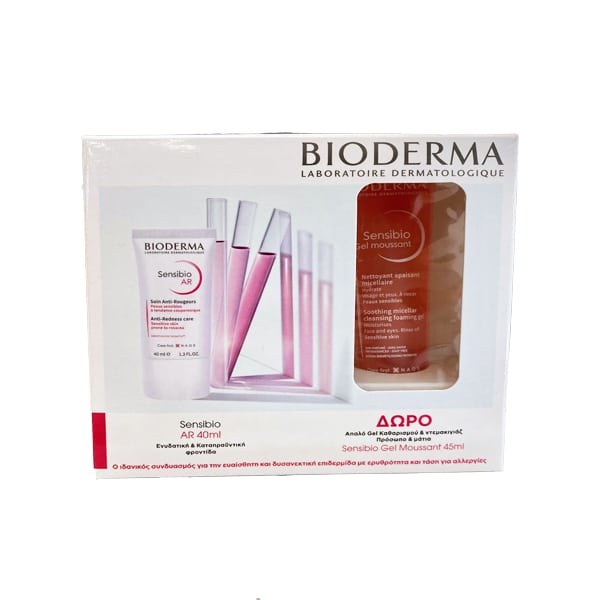 Bioderma Set Sensibio AR Soothing Cream 40ml & Free Gift Sensibio Gel Moussant Gentle Cleansing Gel 45ml