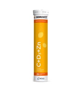 Leriva Immuvit C + D3 + Zn 20 Effervescent Tablets