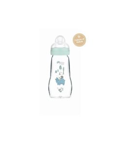 MAM Bottle Glass Feel Good 2+ Blue 260ml