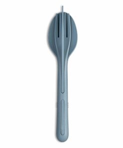 Koziol Cutlery Set 3 pcs Klikk, To-Go Cutlery, Plastic, Nature Flower Blue