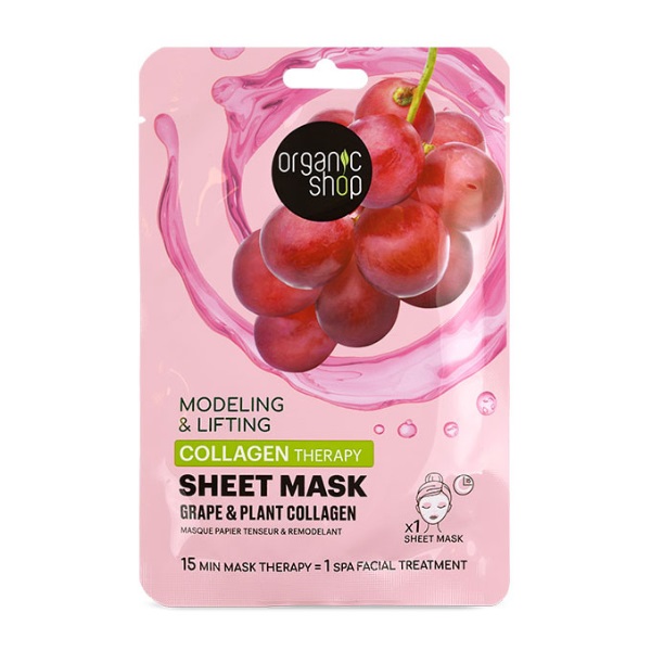 Organic Shop Firming & Lifting Sheet Mask with Grape & Vegetable Collagen 1pc