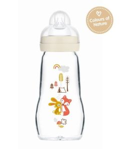 MAM Feel Good 377SU Baby Glass Bottle Forest (2m+) 260ml