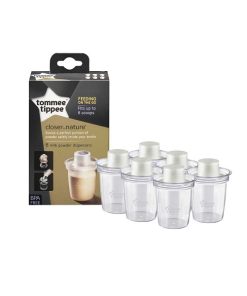 Tommee Tippee Milk Powder Dispenser Milk Powder Transfer Containers for Baby Bottles Closer to Nature 6pcs