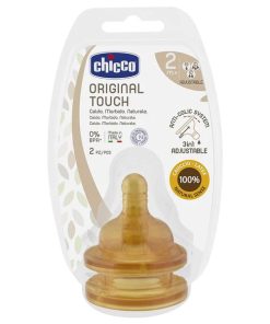 Chicco Original Touch Rubber Nipple Adjustable Flow 2-4M+ (2pcs)