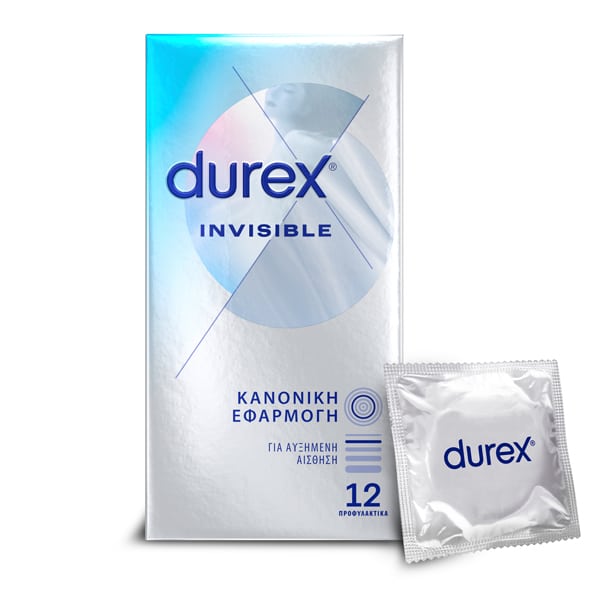 Durex Invisible Condoms Extra Thin Regular Fit 12pcs