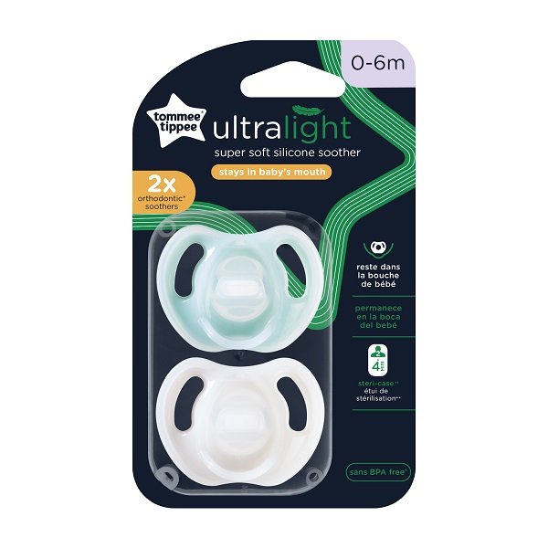 Tommee Tippee Ultra Light Silicone Pacifiers 0-6m 2pcs