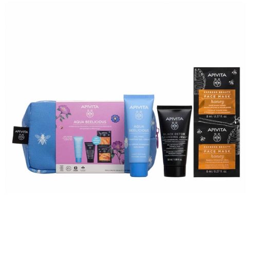 Apivita Promo Aqua Beelicious Light Texture Moisturizing Gel 40ml & Black Face Cleansing Gel 50ml & Express Mask Honey 2x8ml