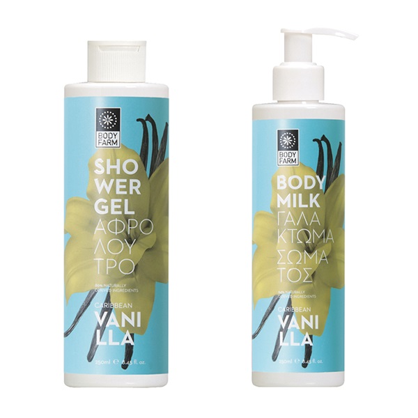 Bodyfarm Caribbean Vanilla Shower Gel 250ml & Body Milk Gift Set 250ml
