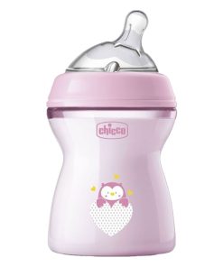 Chicco Natural Feeling Plastic Baby Bottle 2m+ Pink 250ml