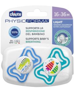 Chicco Pacifier PhysioForma Light Silicone Teat Ciel 16-36m 2pcs