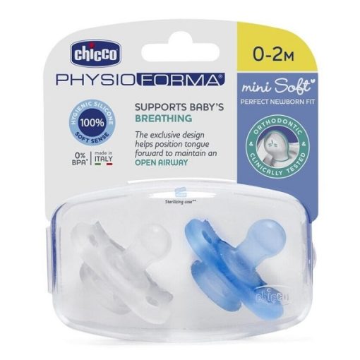 Chicco PhysioForma Pacifier Mini Soft 0-2M Ciel 2pcs