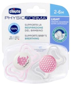 Chicco Physioforma Light Silicone Pacifier Pink 2-6m 2pcs