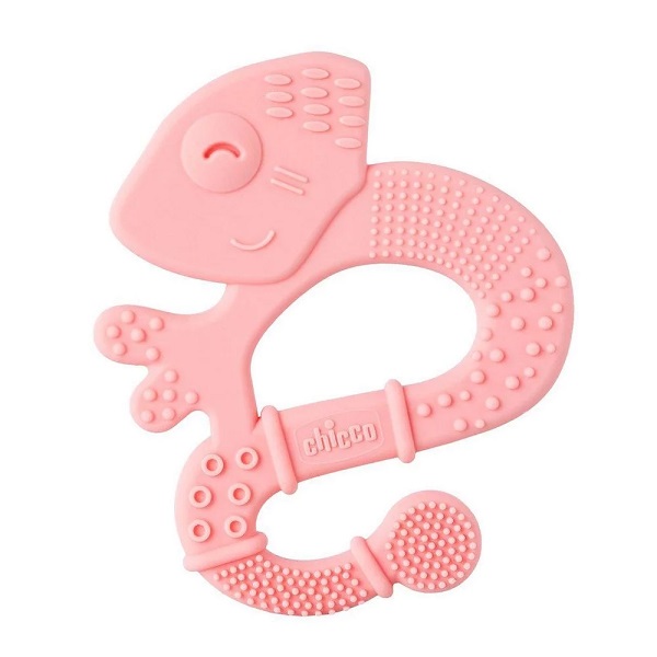 Chicco Silicone Teething Ring Pink Iguana 2m+ 1pc