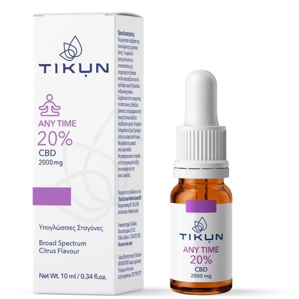 Tikun Any Time Hemp Oil Drops 2000mg With 20% CBD With Citrus Flavor 10ml