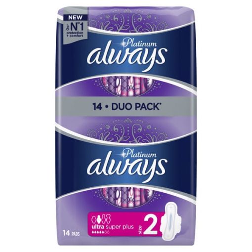 Always Promo Platinum Ultra Super Plus Sanitary Napkins No. 2 With Wings 14pcs