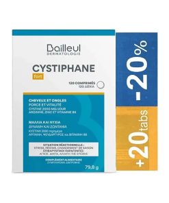 Bailleul Promo Pack Cystiphane Fort Nutritional Supplement for Hair and Nails 120 tablets & Gift 20 tablets