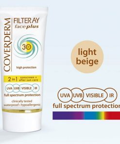 Coverderm Filteray Face Plus 2 In 1 Tinted Light Beige Oily/Acneic Skin SPF30 50ml