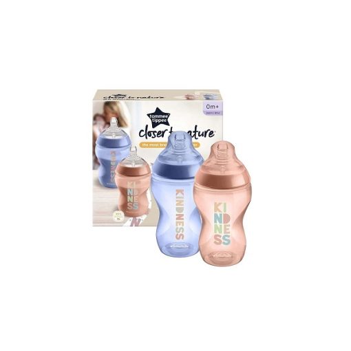 Tommee Tippee Closer to Nature Small Flow Baby Bottle Pip the Panda 0m+ 2x260ml