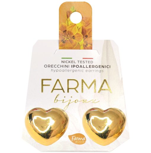 Farma Bijoux Gold Plated Heart Earrings 20mm