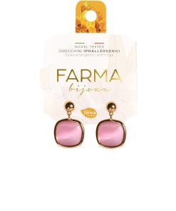 Farma Bijoux Hypoallergenic Earrings Pendant Pink Quartz 25mm