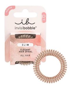 Invisibobble Slim Elegant Hair Spiral Of Bronze and Beads, 3 pcs