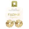 Farma Bijoux Hypoallergenic Earrings Gold Plated Round With Waves 18mm