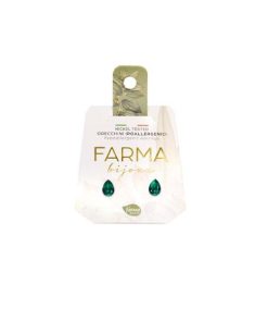 Farma Bijoux Hypoallergenic Emerald Drop Earrings 6mm