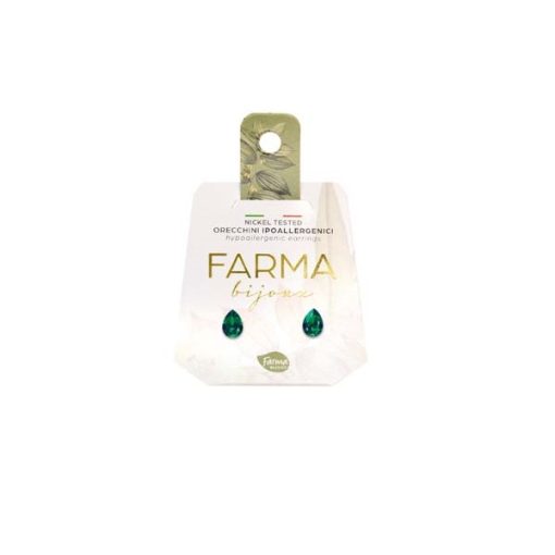 Farma Bijoux Hypoallergenic Emerald Drop Earrings 6mm