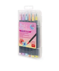 Legami Set of 12 Brush Markers in Pastel Tones