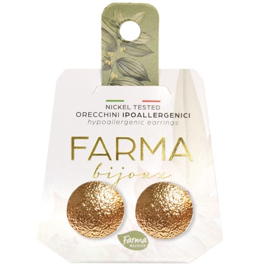 Farma Bijoux Gold Plated Botton Earrings 15mm