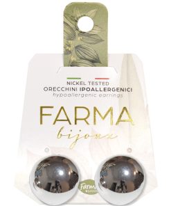 Farma Bijoux Hypoallergenic Silver Button Earrings 18mm