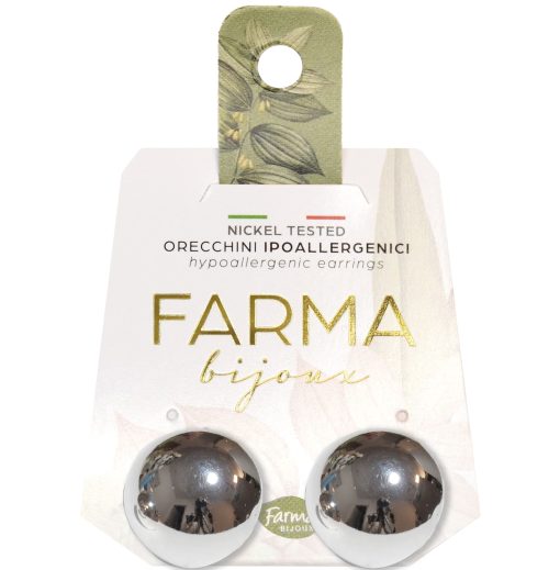 Farma Bijoux Hypoallergenic Silver Button Earrings 18mm