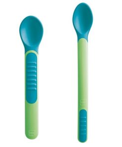 Mam Heat Sensitive Spoons & Cover 513SUN Green 6+ Months 2pcs