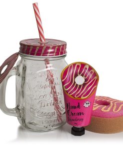 Pokhara Bath Set Crystal Jar – Donut Strawberry