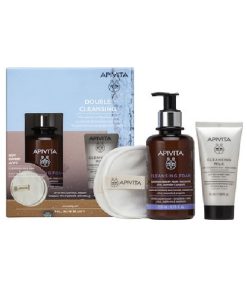 Apivita Promo Cleansing Foam with Olive & Lavender 200ml & Gift 3 In 1 Cleansing Milk 50ml & 2 Cotton Pads