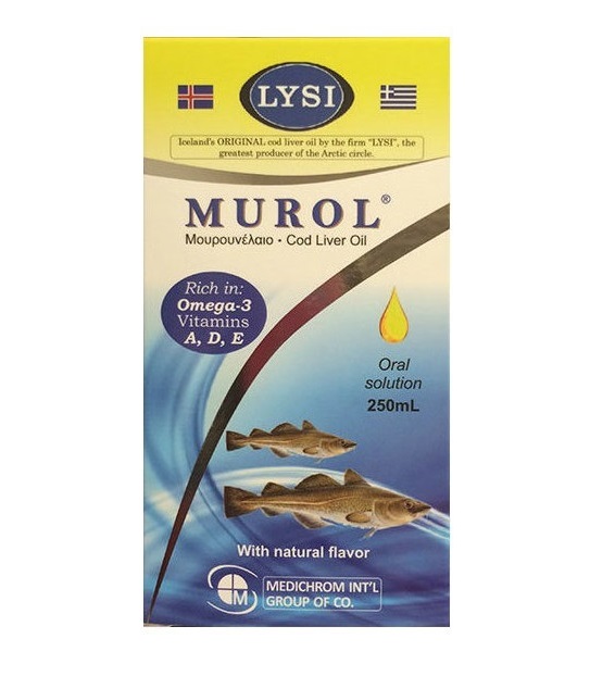 Medichrom Murol Cod Liver Oil Rich In Omega 3 And Vitamins A D Syrup 250ml