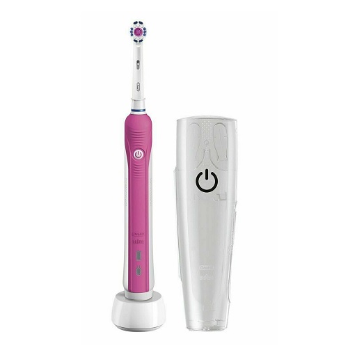 onvoorwaardelijk Scenario teksten Oral-B Pro 750 Pink Electric Rechargeable Toothbrush & Bonus Travel Case |  Foto Pharmacy