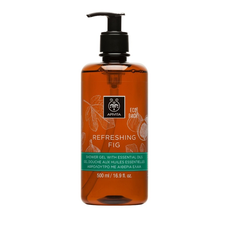 Apivita Refreshing Fig Shower Gel with Essential Oils Ecopack 500ml