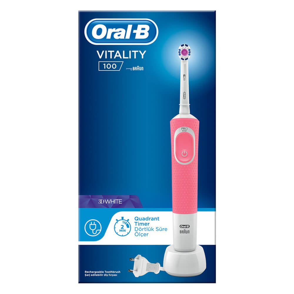 Kan weerstaan handtekening gebed Oral-B Vitality 100 3DWhite Pink Electric Rechargeable Toothbrush | Foto  Pharmacy